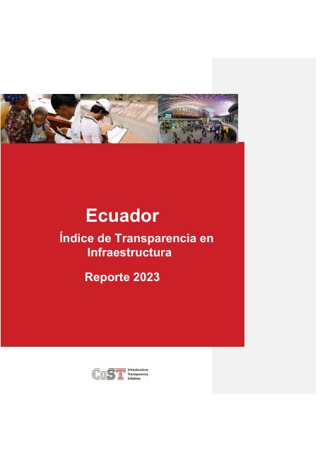 Portada de CoST Ecuador ITI Report 2023